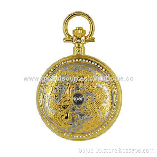 New Semi Automatic Stainless Steel Mechanical Men's Watch, Gold Cover with Strass, CE/RoHS Mark